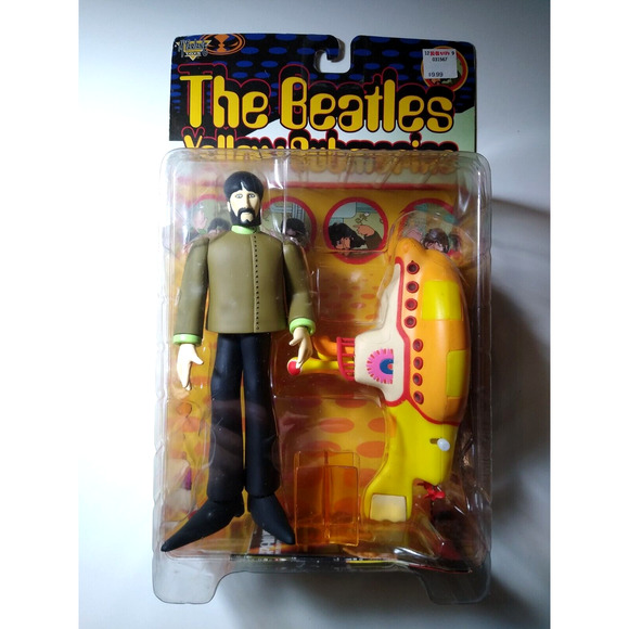 The Beatles Yellow Submarine George Harrison Action Figure 1999 & Sub Mod Groovy - Picture 1 of 9